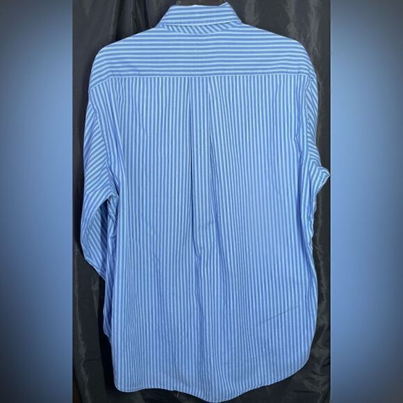 Blue Stripes Members Mark Button Down Long Sleeve Shirt Men’s Size Medium EPC - Picture 2 of 4